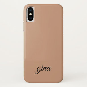 エレガントトレンディー茶カスタマイズ iPhone X ケース