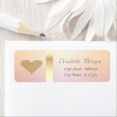 エレガントトレンディー金ゴールドのハート ラベル (インサイチュ)