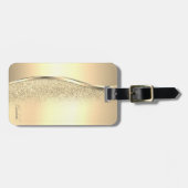 エレガントトレンディー金ゴールドグリッター《写真》ぼけ味 ラゲッジタグ (正面横)