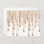 エレガントトレンディー金ゴールドフェイクグリッター水滴 ポストカード (正面/裏面)