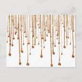 エレガントトレンディー金ゴールドフェイクグリッター水滴 ポストカード (正面)