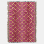 エレガントトレンディー金ゴールドフェイクグリッター箔 スローブランケット (正面縦)