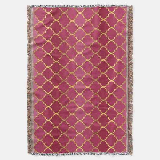 エレガントトレンディー金ゴールドフェイクグリッター箔 スローブランケット (正面縦)