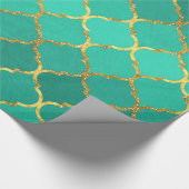 エレガントトレンディー金ゴールドフェイクグリッター箔 ラッピングペーパー (角)