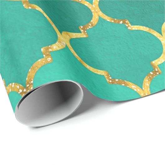 エレガントトレンディー金ゴールドフェイクグリッター箔 ラッピングペーパー (ロールコーナー)