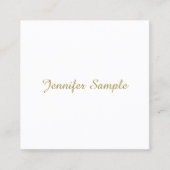 エレガントトレンディー金ゴールドルックプライモダンン スクエア名刺 (正面)