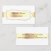 エレガントトレンディー金ゴールド幾何学模様、フレーム 名刺 (正面/裏面)