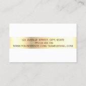 エレガントトレンディー金ゴールド幾何学模様、フレーム 名刺 (裏面)