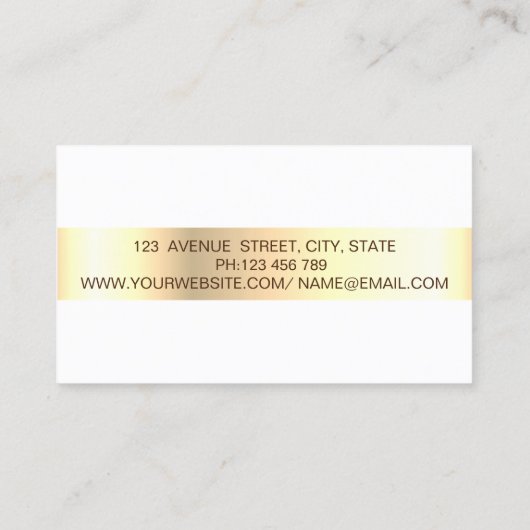 エレガントトレンディー金ゴールド幾何学模様、フレーム 名刺 (裏面)