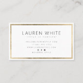 エレガントトレンディー金ゴールド箔フレミニマルーム 名刺 (裏面)