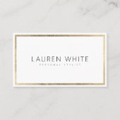 エレガントトレンディー金ゴールド箔フレミニマルーム 名刺 (正面)