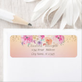 エレガントトレンディー金ゴールド紙吹雪、花 ラベル (インサイチュ)