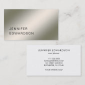 エレガントトレンディー銀プロフェッショナル 名刺 (正面/裏面)