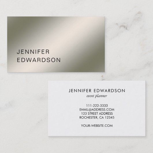 エレガントトレンディー銀プロフェッショナル 名刺 (正面/裏面)