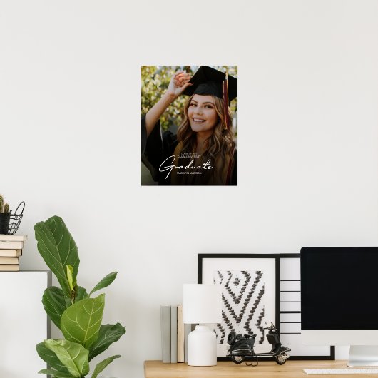 エレガントトレンディー2023卒業写真Keepsake ポスター (ホームオフィス)