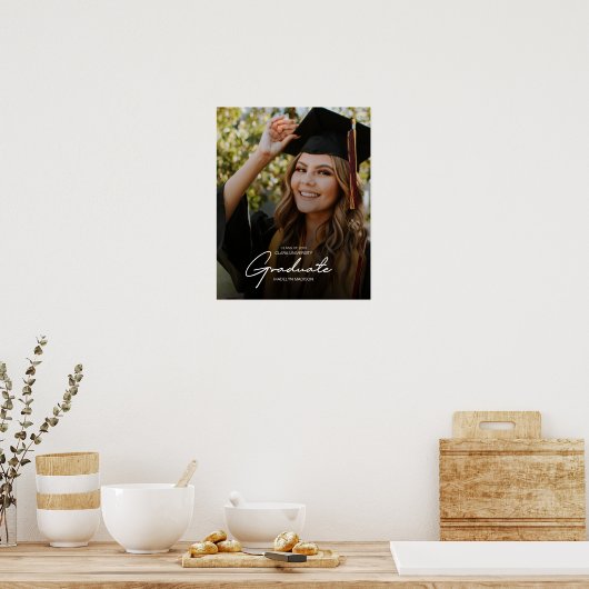 エレガントトレンディー2023卒業写真Keepsake ポスター (キッチン)