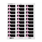 エレガントトレンディー、ピンクドレス、ブラック住所 シール (フルシート)