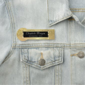 エレガントトレンディー、金ゴールドフレーム、グリッターグラデーション 名札 (インサイチュ)