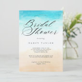 エレガントトロピカルコースタルブライダルシャワー 招待状 (スタンド正面)