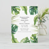エレガントトロピカルサマーパームリーブスウェディング 招待状 (スタンド正面)