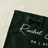 エレガントトロピカルハミングバードフラワーサマーウェディング ビーチタオル (インサイチュ)