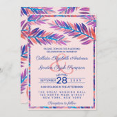 エレガントトロピ芸術的ク離れア結婚・アクリル 招待状 (正面/裏面)