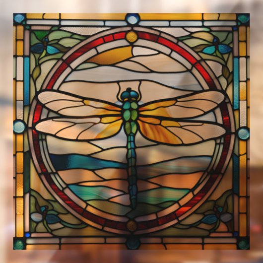 エレガントトンボフェイクイステンドグラス ウィンドウサイン (シート2)