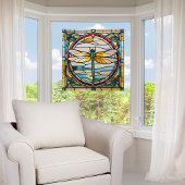 エレガントトンボフェイクイステンドグラス ウィンドウサイン