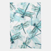 エレガントトンボ：水疑問に思色 キッチンタオル (縦)