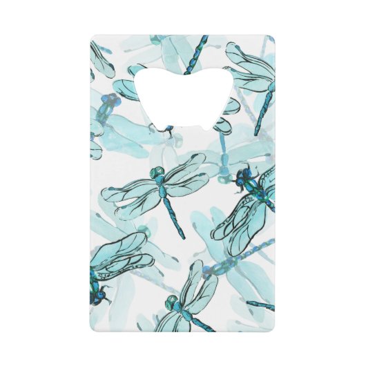 エレガントトンボ：水疑問に思色 クレジットカード栓抜き (正面)