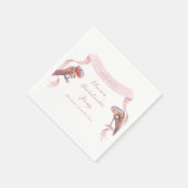 エレガントトーストバチェロレッテ可愛いユニークピンクリボン スタンダードカクテルナプキン (角)