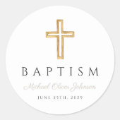 エレガントトープ宗教十字洗礼 ラウンドシール (正面)