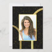 エレガントナース医学卒業パーティー金ゴールドブラック 招待状 (裏面)