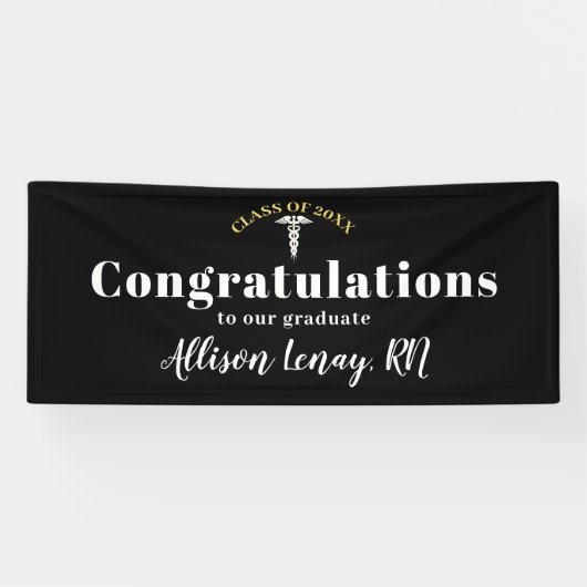 エレガントナース卒業白黒 横断幕 (横)