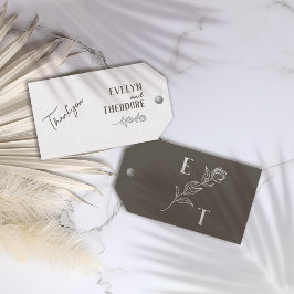 エレガントニュートラル・ライン・ア結婚ート ギフトタグ