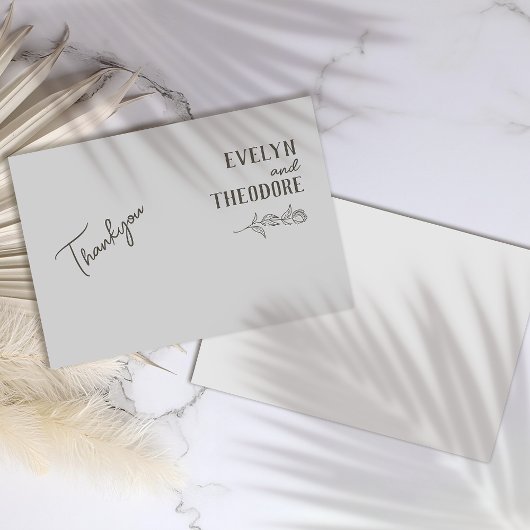 エレガントニュートラル・ライン・ア結婚ート サンキューカード