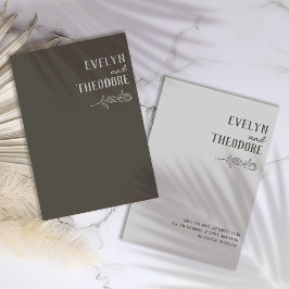 エレガントニュートラル・ライン・ア結婚ート セーブザデート