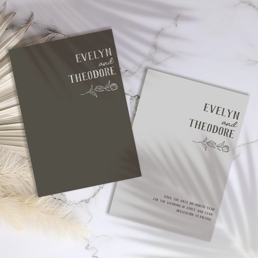 エレガントニュートラル・ライン・ア結婚ート セーブザデート