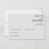 エレガントニュートラル・ライン・ア結婚ート 出欠カード (正面)