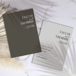 エレガントニュートラル・ライン・ア結婚ート 出欠カード