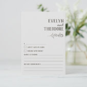 エレガントニュートラル・ライン・ア結婚ート 出欠カード (スタンド正面)