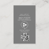 エレガントネイルアーティストデザイナサロングリッターグレー 名刺 (裏面)