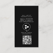 エレガントネイルアーティストデザイナサロングリッターピンク 名刺 (裏面)