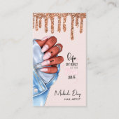 エレガントネイルアーティストデザイナサロングリッターピンク 名刺 (正面)