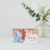 エレガントネイルアーティストデザイナサロンフェイクグリッター 名刺 (スタンド正面)