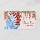 エレガントネイルアーティストデザイナサロンフェイクグリッター 名刺 (正面)