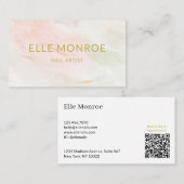エレガントネイルアーティストビジネスおよびeAppointmentカード 名刺 (正面/裏面)