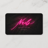 エレガントネイルアーティストマニキュア熱ピンクネオン 名刺 (正面)