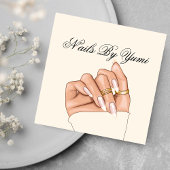 エレガントネイルサロンガーリーネイリストマニキュア スクエア名刺