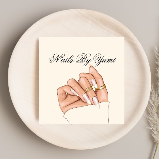 エレガントネイルサロンガーリーネイリストマニキュア スクエア名刺